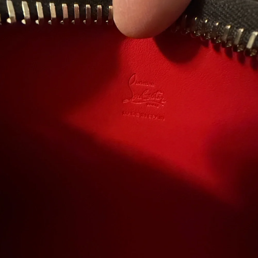 Christian Louboutin Cabata Crocodile Embossed Leather Wristlet - Picture 4 of 8